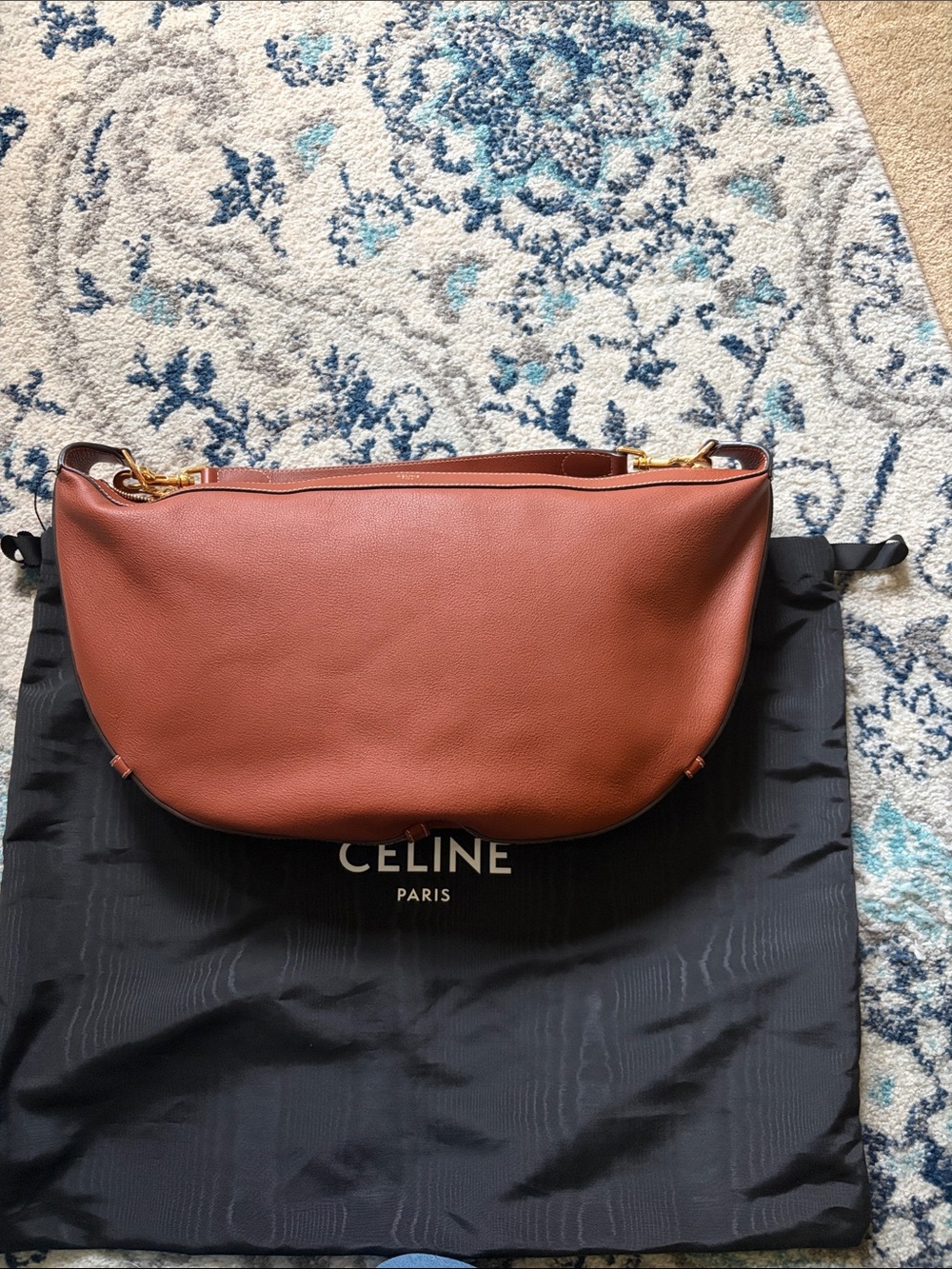 Celine Leandre Brown Leather Shoulder Bag with Gold Hardware - Picture 7 of 11